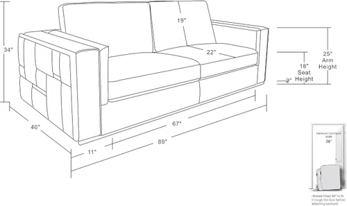 Miniatura 15 de Blackjack Furniture Catania - Moderno juego de sofá de cuero italiano de grano superior para sala de estar con marco de madera dura secada al horno