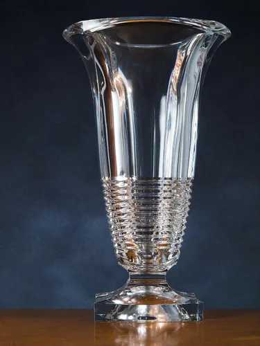 Miniatura 3 de Jarrón – Cristal cortado – Vidrio hecho a mano – 12.8 pulgadas de altura – Patas – para flores – Rosas – Hecho en Europa – por Barski