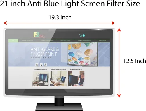 Miniatura 2 de Filtro de pantalla anti luz azul para monitor de escritorio de pantalla ancha de 21,5 pulgadas, bloquea la luz azul dañina excesiva, reduce