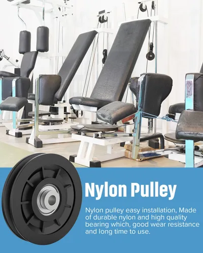 Miniatura 4 de 90mm/3.5" Rodamiento Universal de Nylon Polea-Rueda para Reemplazo de Equipo de Gimnasio en Casa, Cable Máquina, Rodamiento Resistente al Desgaste