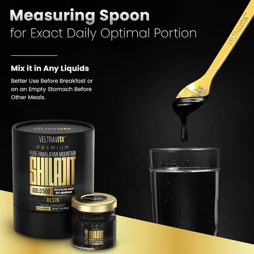 Miniatura 6 de Resina Shilajit del Himalaya 100% pura oro 500 orgánico 75% de ácido fúlvico de alta potencia, ácido húmico y más de 85 oligominerales Energía