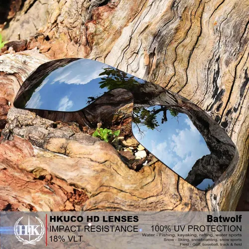 Miniatura 2 de hkuco Plus Lentes de repuesto para Oakley Batwolf anteojos de sol polarizadas, color plateado y transparente