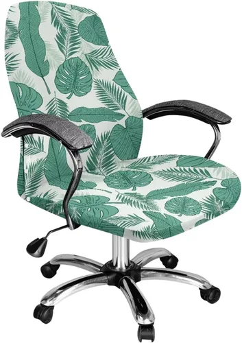 Miniatura 39 de Green Leaf - Fundas para sillas de oficina en casa, fundas elásticas para sillas de escritorio de computadora, respaldo alto, universales, fundas