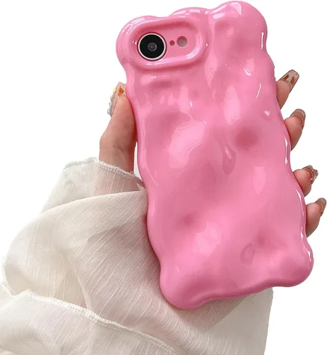 Miniatura 91 de XIZYO Funda para iPhone 13 de 6.1 pulgadas, bonito patrón de ondas, estético, 3D, rizado, ondulado, chapado en purpurina, para mujeres y niñas, Azul