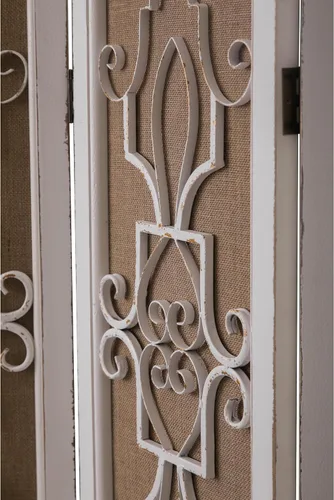 Miniatura 6 de SOFE Separador de habitación de madera de 3 paneles de 6 pies de alto, paneles plegables de pantalla de tocador rústico, divisor de pared decorativo