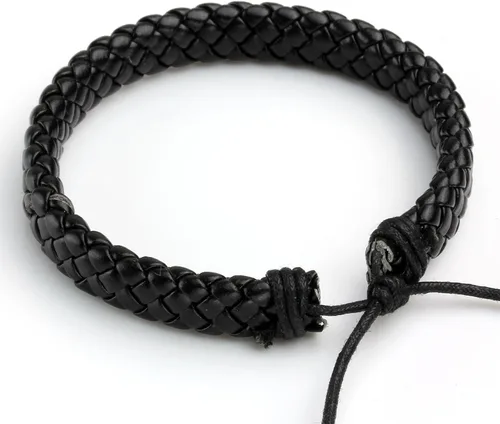 Miniatura 7 de Pulsera de piel sintética EIGSO hecha a mano para hombres estilo retro con nudo ajustable