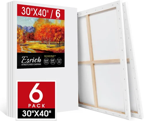 Miniatura 20 de ESRICH Paquete de 40 lienzos entelados para pintar de 8x10, lienzos en blanco para pintar - Algodón imprimado, lienzos de arte para pintura al óleo