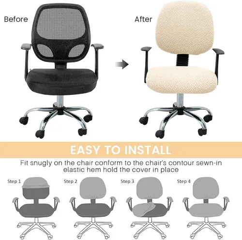 Miniatura 5 de MIFXIN - Fundas elásticas para silla de oficina de Jacquard, 2 piezas para sillas de escritorio o de la computadora, protector universal