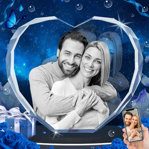 Foto de cristal 3D, regalos personalizados de Navidad para mamá, mujer, esposa, para ella, para pareja, regalos personalizados con tu propia foto,