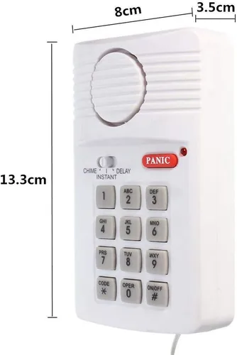 Miniatura 7 de Alarma inalámbrica de seguridad antirrobo para el hogar, cobertizo de garaje con teclado, apto para ventana de puerta, alimentado por 3 pilas AA