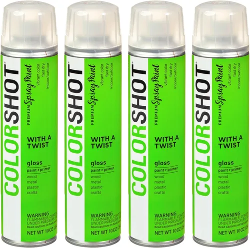 Miniatura 48 de COLORSHOT Pintura en aerosol brillante, aromaterapia (lavanda) 10 onzas, paquete de 4, pintura acrílica de secado rápido, uso en interiores