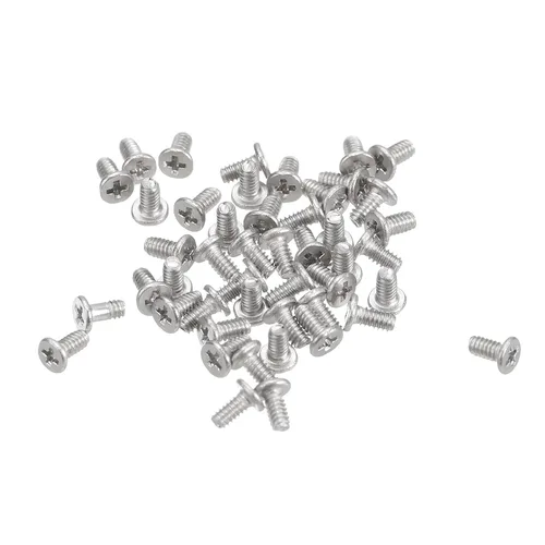 Miniatura 31 de Uxcell M1-0.25 x 2 mm 50 piezas Tornillos de cabeza plana redonda 304 de acero inoxidable Phillips Drive tornillos de máquina para fijación
