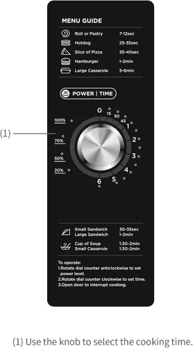 Miniatura 3 de Midea Equipment 1034N0A - Horno de microondas comercial para encimera con dial, 1000 W, acero inoxidable, 1.2 pies cúbicos