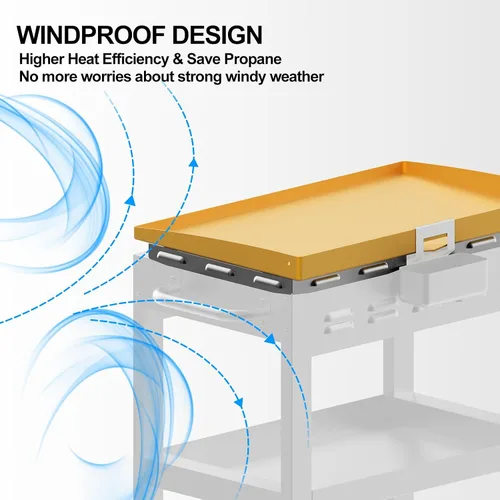 Miniatura 2 de Protectores de viento mejorados para parrilla Blackstone de 36 pulgadas, accesorios de parrilla Blackstone, pantalla magnética de acero inoxidable