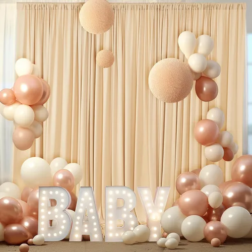 Miniatura 26 de Cortinas tipo telón de 10 x 10 pies sin arrugas de color azul bebé para fiestas, cortinas tipo telón de tela gruesa para foto de boda, cumpleaños
