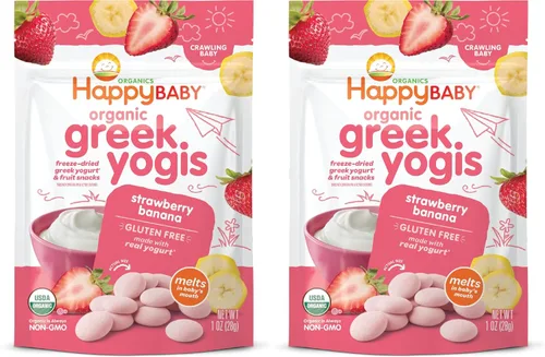 Miniatura 14 de Happy Baby Organics - Snacks para bebés, yoguis griegos, bocadillos de yogur liofilizado y frutas, aperitivo sin gluten para bebés de más de 9