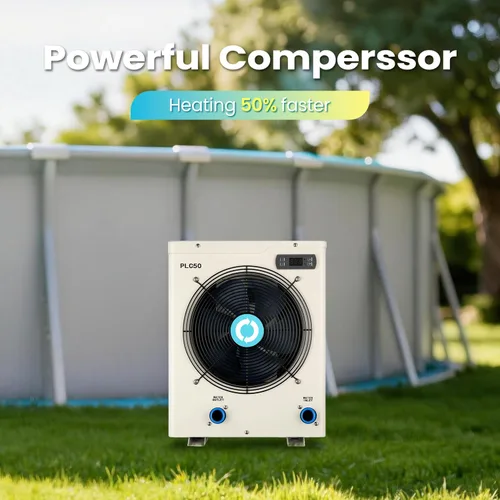Miniatura 5 de POOLCOMFT Calentadores eléctricos con bomba de calor para piscinas sobre el suelo de hasta 5000 galones, máximo 15980 BTU, 110V-120V/60Hz, alta