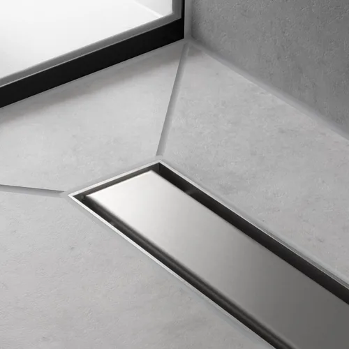 Miniatura 8 de hansgrohe RainDrain Match - Drenaje de ducha lineal para 31 1/2 pulgadas, áspero con marco de altura ajustable en acero inoxidable cepillado