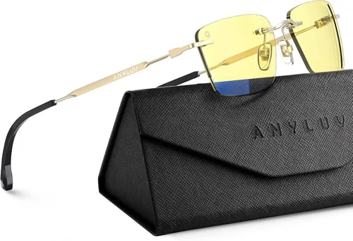 Miniatura 41 de ANYLUV Rimless Blue Light Glasses for Women/Men, Fashion Lightweight Blue Light Blocking Glasses with Stylish Metal Temples