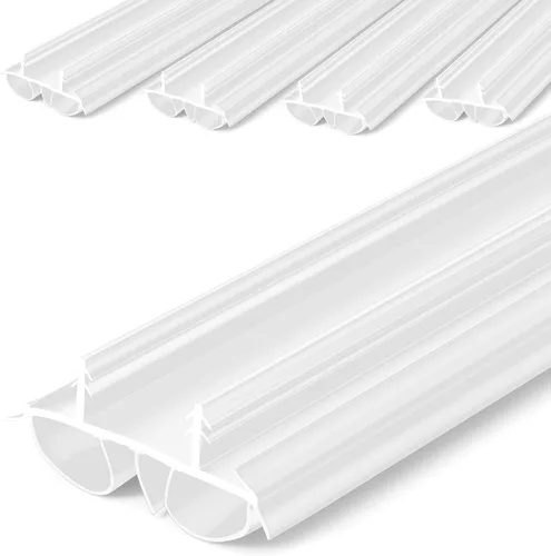 Miniatura 18 de Pushglossy 1 pieza de 36" de barrido de puerta de doble burbuja con muesca de 1-3/4" de ancho, sello de burlete de vinilo para puertas exteriores