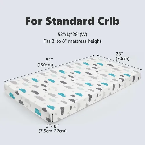 Miniatura 6 de TILLYOU Sábanas para cuna de bebé para niños y niñas, sábanas súper suaves para cama de niño pequeño, paquete de 2 sábanas para colchón estándar