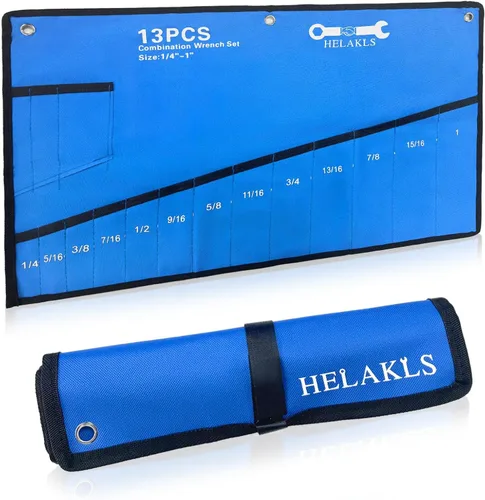 Miniatura 8 de Bolsa Organizadora Enrollable de 10 Bolsillos para Llaves y Herramientas, Organizadores de Herramientas de Lona Resistente en Azul
