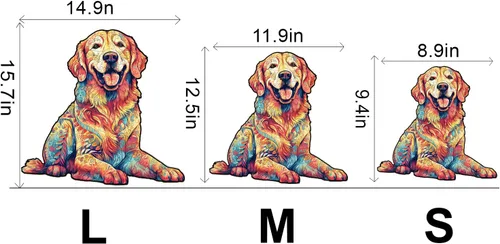 Miniatura 6 de WOODBESTS Rompecabezas de madera para adultos – Loyal Golden Retriever, rompecabezas de madera de perro, rompecabezas únicos de madera de animales