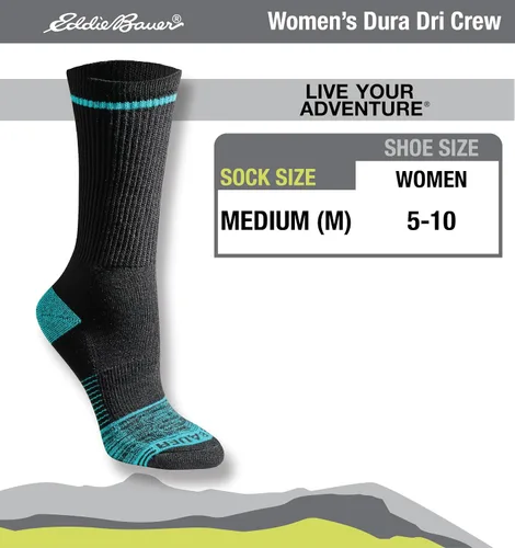Miniatura 3 de Eddie Bauer Calcetines altos Dura Dri Moisture Control Crew para mujer