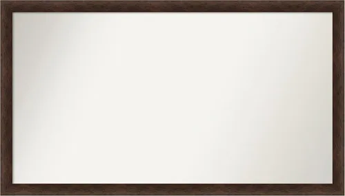 Miniatura 103 de Amanti Art Espejo de pared personalizado no biselado (24 x 27 pulgadas), marco estrecho de nogal chipre - varios tamaños personalizados - Espejo