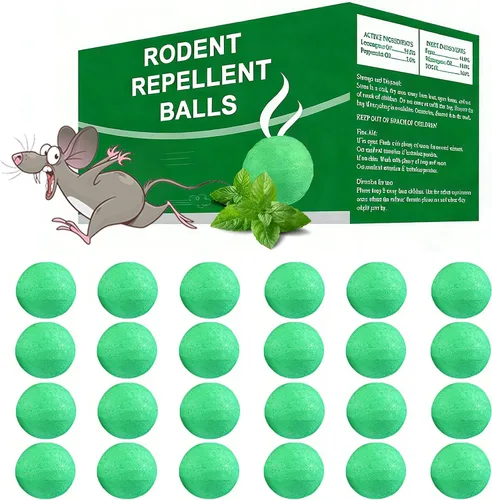 Repelente de roedores para ratones, paquete de 32 aceites naturales de menta repelente de ratones para ratones, ratas, ardillas y plagas, mantiene