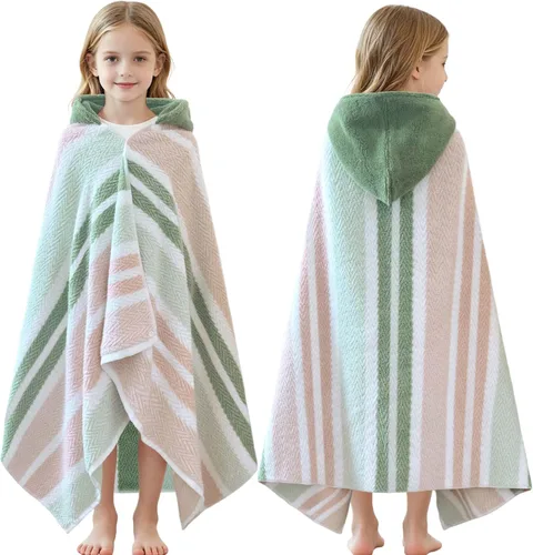 Miniatura 34 de VOOVA & MOVAS Poncho de Toalla de Baño Gruesa con Capucha para Niños (4-8 Años) - Bata de Toalla de Natación de Algodón Turco Suave y Absorbente
