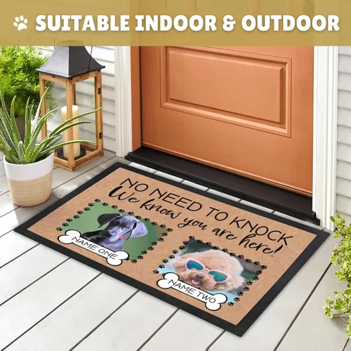 Miniatura 6 de Tapete personalizado para puerta de perro con foto y nombre, tapete de bienvenida personalizado, tapete para puerta delantera, no es necesario