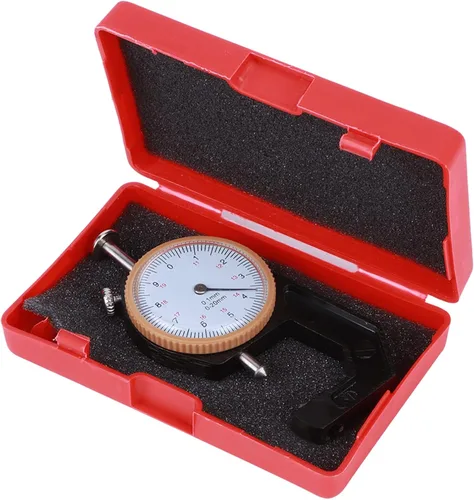 Medidor de espesor de 0.000-0.787 in, cabeza puntiaguda/plana Dial redondo Herramienta de medición de precisión Cabeza plana para medir el grosor de