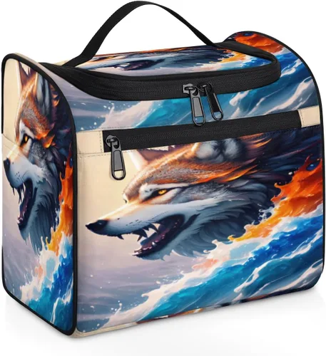 Miniatura 13 de cfpolar Animal Fox Flores Colgantes Neceser de Viaje Neceser Organizador de Maquillaje Bolsa de Almacenamiento de Cosméticos Baño Bolsa