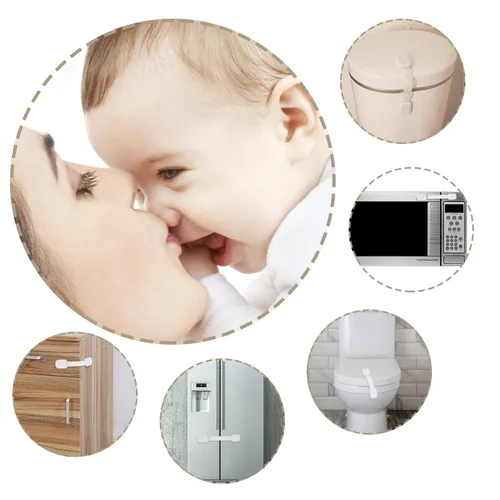 Miniatura 7 de Goodv Cerraduras para gabinete de seguridad para niños, paquete de 10 cierres a prueba de bebés para puerta de cajón, refrigerador, horno, asiento