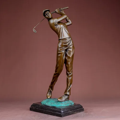 Miniatura 6 de Escultura de golfista Estatua de bronce Estatua de golf Escultura Golfista Decoración Artes Regalos Centro de mesa Estatua del hogar Chica golfista