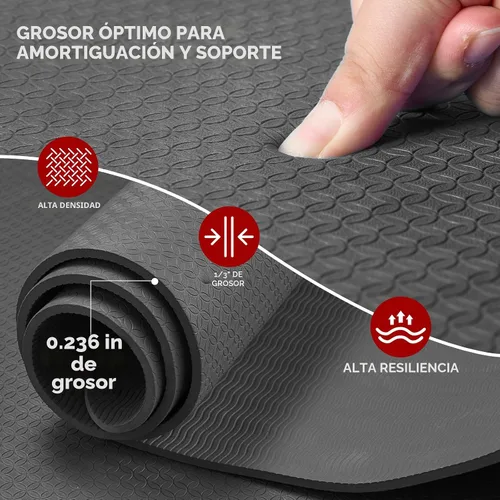 Miniatura 4 de Stepwaver Esterilla de yoga extragrande de 6 x 4 pies (1/3 pulgadas y 1/4 pulgadas de grosor), antideslizante, ultra duradera, amplia alfombrilla