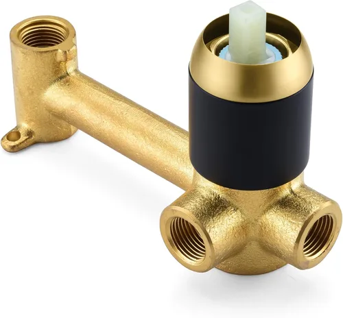 Miniatura 7 de SUMERAIN Grifo de bañera de montaje en pared Grifo de bañera de baño con boquilla de llenado de bañera larga, acabado negro y dorado, manija única