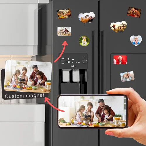 Imán personalizado para añadir tu foto, imanes de nevera, decoración del hogar, fotos para refrigerador, oficina y cocina (rectángulo, 1 unidad)