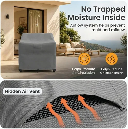 Miniatura 7 de Funda para silla de muebles de exterior de patio - Premium Heavy Duty - Gris