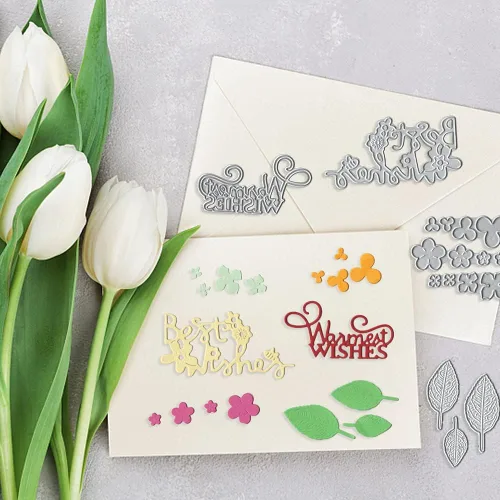 Miniatura 4 de Troqueles de corte de metal, palabras de felicitación para hacer tarjetas, álbumes de recortes y decoración de tarjetas de álbum de fotos Deseo