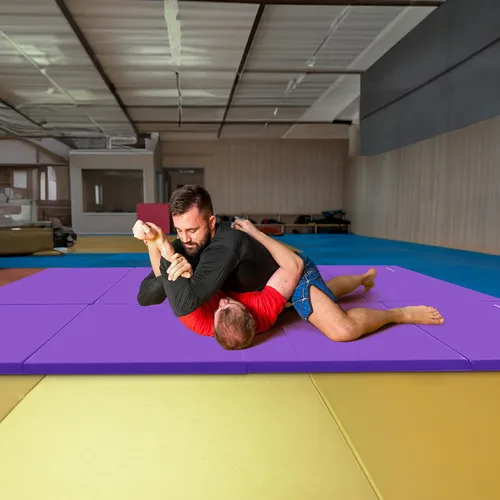 Miniatura 6 de BalanceFrom 10x4 Feet 4-Panel Folding Gymnastics Mat – 2-Inch Thick Pad with Vinyl Surface and Carrying Handles for Tumbling, Yoga, Pilates, Home