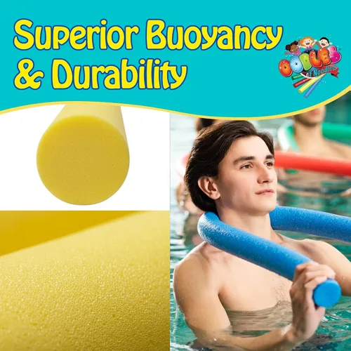 Miniatura 3 de Oodles of Noodles Fideos sólidos de espuma de lujo para piscina, paquete de 10 unidades de 55 pulgadas de longitud Rojo