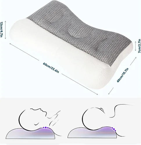 Miniatura 6 de Almohada súper ergonómica, almohada cervical para aliviar el dolor de dormir, diseño de ranura para las orejas, almohada cervical para todas