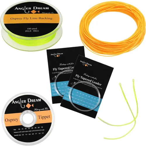 Miniatura 11 de AnglerDream WF - Kit de línea de pesca con mosca 1 2 3 4 5 6 7 8 9WT línea de pesca con mosca líder de línea de pesca con respaldo trenzado