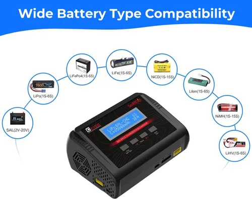 Miniatura 2 de LiPo Cargador de batería, 150 W 10 A AC/DC RC Cargador de equilibrio para 1-6S LiPo/LiHV/Li-ion/Life, NiMH NiCd (1-15S) Pb, carga rápida para coche