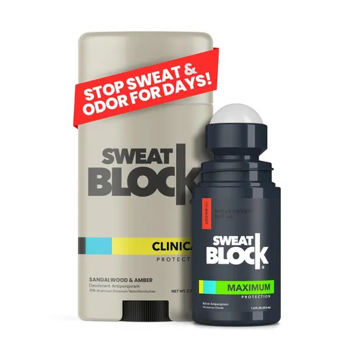 Miniatura 9 de SweatBlock Sistema de desodorante antitranspirante Máxima fuerza clínica para hombres y mujeres Ayuda para la hiperhidrosis hasta 7 días
