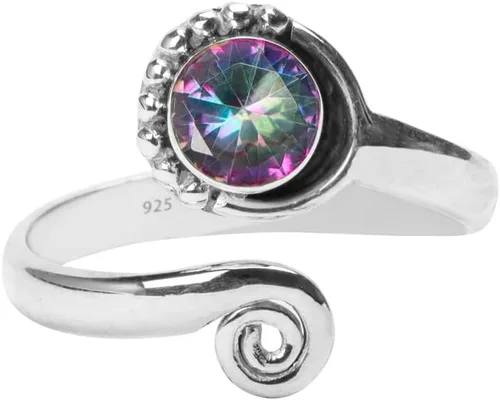 Miniatura 18 de Gemstone Stone Toe Ring 925 Sterling Silver Feet Body Jewellery Handame Toe Ring Gemstone Adjustable Toering For Girls Women Gift Jewellery