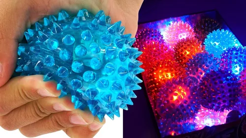 Miniatura 2 de JA-RU Pelotas de goma iluminadas (paquete de 4 con luces intermitentes) Gran juguete antiestrés para niños Pelotas sensoriales que rebotan a