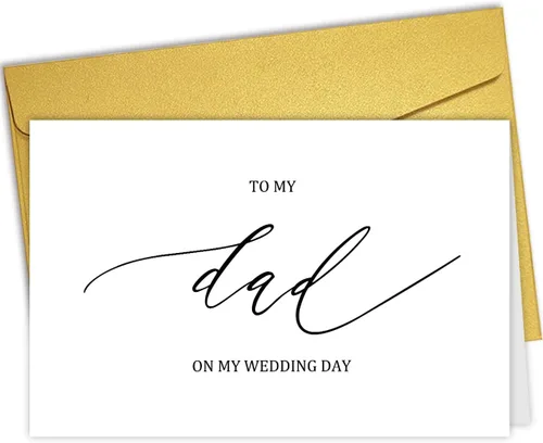Nchigedy Tarjeta del día de boda para padre, tarjeta de agradecimiento, interior en blanco, 8 x 5.3 pulgadas, tarjeta pesada, funda protectora de #6